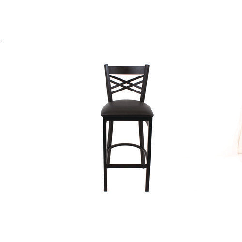 X Series Barstool, Supports Up To 300 Lb, 29.5" Seat Height, Black Seat, Black Back, Black Base