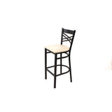 X Series Barstool, Supports Up To 300 Lb, 29.5" Seat Height, Cream Seat, Black Back, Black Base