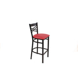 X Series Barstool, Supports Up To 300 Lb, 29.5" Seat Height, Red Seat, Black Back, Black Base