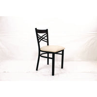 X Series Chair, Supports Up To 300 Lb, 18" Seat Height, Cream Seat, Black Back, Black Base