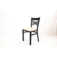 X Series Chair, Supports Up To 300 Lb, 18" Seat Height, Cream Seat, Black Back, Black Base