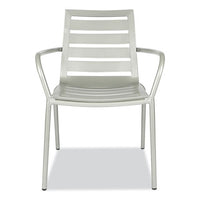 Zarco Series Armchair, Outdoor-seating, Supports Up To 300 Lb, 18" Seat Height, Silver Seat, Silver Back, Silver Base