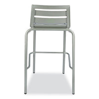 Zarco Series Barstool, Outdoor-seating, Supports Up To 300 Lb, 27" Seat Height, Silver Seat, Silver Back, Silver Base