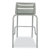 Zarco Series Barstool, Outdoor-seating, Supports Up To 300 Lb, 27" Seat Height, Silver Seat, Silver Back, Silver Base