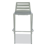 Zarco Series Barstool, Outdoor-seating, Supports Up To 300 Lb, 27" Seat Height, Silver Seat, Silver Back, Silver Base