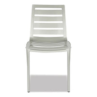 Zarco Series Side Chair, Outdoor-seating, Supports Up To 300 Lb, 18" Seat Height, Silver Seat, Silver Back, Silver Base