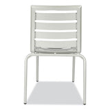 Zarco Series Side Chair, Outdoor-seating, Supports Up To 300 Lb, 18" Seat Height, Silver Seat, Silver Back, Silver Base