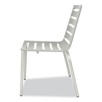 Zarco Series Side Chair, Outdoor-seating, Supports Up To 300 Lb, 18" Seat Height, Silver Seat, Silver Back, Silver Base