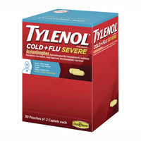Cold + Flu Severe Caplets, 2/pack, 30 Packs/box