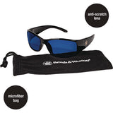 Elite Safety Glasses 3016314, Black Frame, Blue Mirror Polycarbonate Lens, 12/carton