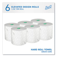 Pro Hard Roll Paper Towels With Elevated Scott Design For Scott Pro Dispenser, Green Core Only, 1-ply, 1,150 Ft, 6 Rolls/ct