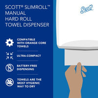 Slimroll Manual Towel Dispenser, 12.65 X 13.02 X 7.18, White