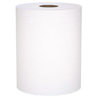 Universal 100% Recycled Fiber Hard Roll Paper Towels, 1-ply, 8" X 800 Ft, White, 6 Rolls/carton