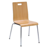 Pedestal Table With Four Natural Jive Series Chairs, Round, 36" Dia X 29h, Walnut, Ships In 4-6 Business Days