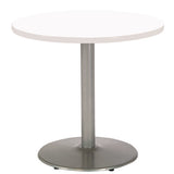 Pedestal Table With Four Navy Kool Series Chairs, Round, 36" Dia X 29h, Designer White, Ships In 4-6 Business Days