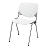 Pedestal Table With Four White Kool Series Chairs, Round, 36" Dia X 29h, Designer White, Ships In 4-6 Business Days