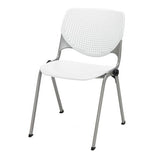 Pedestal Table With Four White Kool Series Chairs, Round, 36" Dia X 29h, Designer White, Ships In 4-6 Business Days