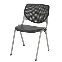 Pedestal Table With Four Black Kool Series Chairs, Round, 36" Dia X 29h, Designer White, Ships In 4-6 Business Days