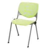 Pedestal Table With Four Lime Green Kool Series Chairs, Round, 36" Dia X 29h, Designer White, Ships In 4-6 Business Days