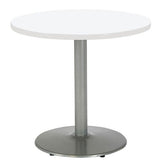 Pedestal Table With Four Lime Green Kool Series Chairs, Round, 36" Dia X 29h, Designer White, Ships In 4-6 Business Days
