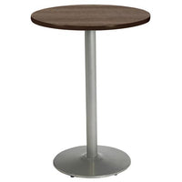 Pedestal Bistro Table With Four Coral Kool Series Barstools, Round, 36" Dia X 41h, Studio Teak, Ships In 4-6 Business Days
