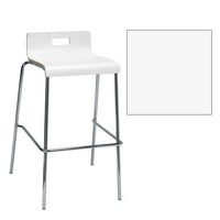 Pedestal Bistro Table With Four White Jive Series Barstools, Square, 36 X 36 X 41, Designer White, Ships In 4-6 Business Days