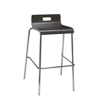 Pedestal Bistro Table With Four Espresso Jive Series Barstools, Round, 36" Dia X 41h, Designer White, Ships In 4-6 Bus Days