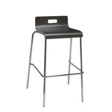 Pedestal Bistro Table With Four Espresso Jive Series Barstools, Round, 36" Dia X 41h, Designer White, Ships In 4-6 Bus Days