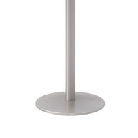 Pedestal Bistro Table With Four White Jive Series Barstools, Round, 36" Dia X 41h, Studio Teak, Ships In 4-6 Business Days