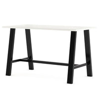 Midtown Dining Table With Four Navy Kool Series Chairs, 36 X 72 X 30, Designer White, Ships In 4-6 Business Days