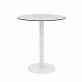 Eveleen Outdoor Patio Table With Two Mocha Powder-coated Polymer Chairs, 30" Dia X 29h, Gray, Ships In 4-6 Business Days