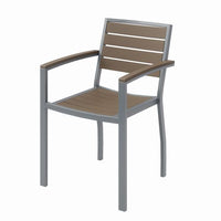 Eveleen Outdoor Patio Table With Six Mocha Powder-coated Polymer Chairs, 32 X 55 X 29, Mocha, Ships In 4-6 Business Days