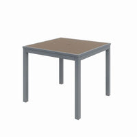 Eveleen Outdoor Patio Table With Four Mocha Powder-coated Polymer Chairs, Square, 32", Mocha, Ships In 4-6 Business Days