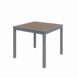 Eveleen Outdoor Patio Table With Four Mocha Powder-coated Polymer Chairs, Square, 32", Mocha, Ships In 4-6 Business Days