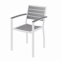 Eveleen Outdoor Patio Table With Four Gray Powder-coated Polymer Chairs, 32" Square, Gray, Ships In 4-6 Business Days
