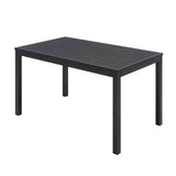 Eveleen Outdoor Patio Table W/ Two Black Powder-coated Polymer Chairs And Two Benches, 32 X 55, Gray, Ships In 4-6 Bus Days