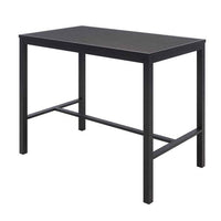 Eveleen Outdoor Bistro Patio Table With Four Black Powder-coated Polymer Barstools, 32 X 55, Black, Ships In 4-6 Bus Days
