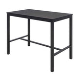 Eveleen Outdoor Bistro Patio Table With Four Black Powder-coated Polymer Barstools, 32 X 55, Black, Ships In 4-6 Bus Days