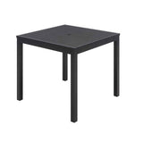 Eveleen Outdoor Patio Table With Six Black Powder-coated Polymer Chairs, 32 X 55 X 29, Black, Ships In 4-6 Business Days
