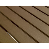 Eveleen Outdoor Bistro Patio Table With Two Mocha Powder-coated Polymer Barstools, 30" Square, Mocha, Ships In 4-6 Bus Days