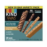 Thins Bar Variety Pack, Caramel Almond & Sea Salt; Dark Chocolate Nuts & Sea Salt, 0.74 Oz, 20/box