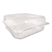 Pet Plastic Hinged Container, 9 X 9 X 3.6, Clear, Plastic, 100/pack, 2 Packs/carton