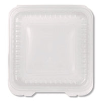 Polypropylene Plastic Hinged Container, 9.35 X 9.22 X 3.17, Clear, Plastic, 50/pack, 4 Packs/carton