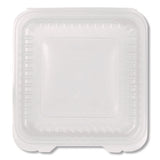 Polypropylene Plastic Hinged Container, 9.35 X 9.22 X 3.17, Clear, Plastic, 50/pack, 4 Packs/carton