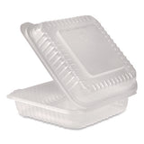 Polypropylene Plastic Hinged Container, 9.35 X 9.22 X 3.17, Clear, Plastic, 50/pack, 4 Packs/carton