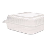 Polypropylene Plastic Hinged Container, 9.35 X 9.22 X 3.17, Clear, Plastic, 50/pack, 4 Packs/carton