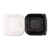 Polypropylene Plastic Hinged Container, 9 X 9 X 3, Black/clear, Plastic, 50/pack, 3 Packs/carton