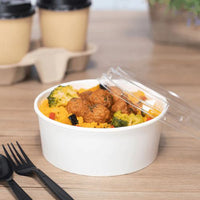 Food Bucket, 32 Oz, 6.5" Dia X 2.4"h, White, Paper, 360/carton