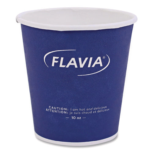 Hot Beverage Paper Cup 10 Oz, Flavia Design, Blue, 100/sleeve, 10 Sleeves/carton