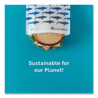 Peel And Seal Sandwich Bag With Closure Strip, 6.3 X 2 X 7.9, White With Blue Shark, 50/box
